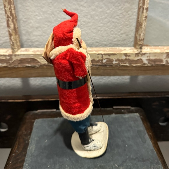 Antique father, Christmas belsnickle Putz Santa, holding pack on his pack Japan - Picture 2 of 5